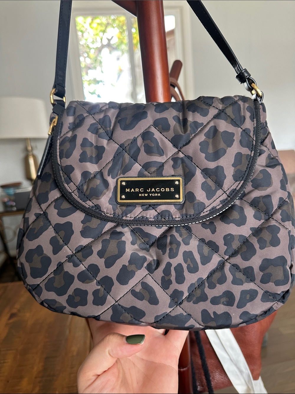 Marc Jacobs Quilted Leopard Crossbody - Taupe & Black